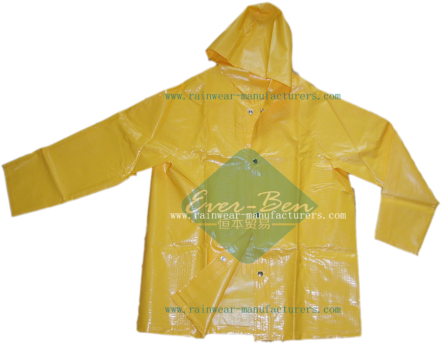 PVC heavy duty rain suits PVC rain jacket Strong reusable pvc rain gear